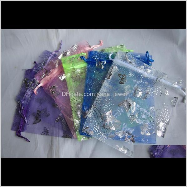 

ell silver butterfly organza bag wedding gift bag christmas jewelry packing bag 100pcs mixed colors shipping sy9xp lwrn0, Pink;blue