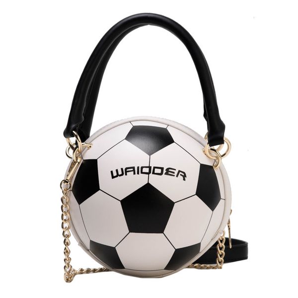 

fashion pu football shape bag personality small ball bag chain letter handbags for women lovely shoulder messenger bag c0225
