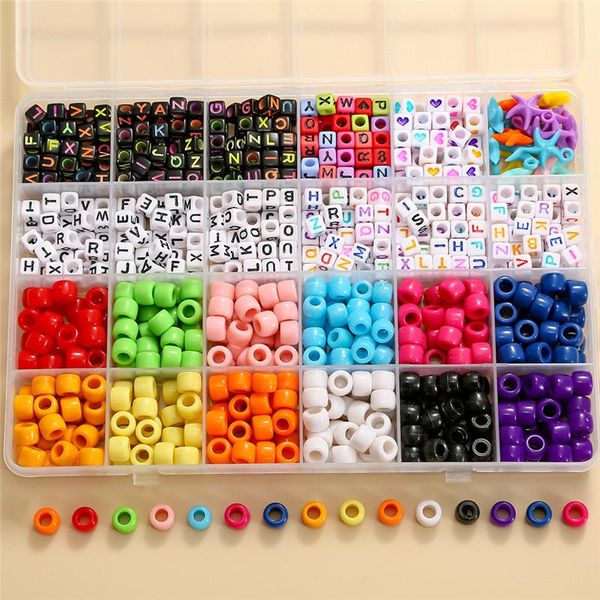 

other 1box colorful letter big hole beads loose spacer diy bracelet necklace for women girls jewelry making accessories