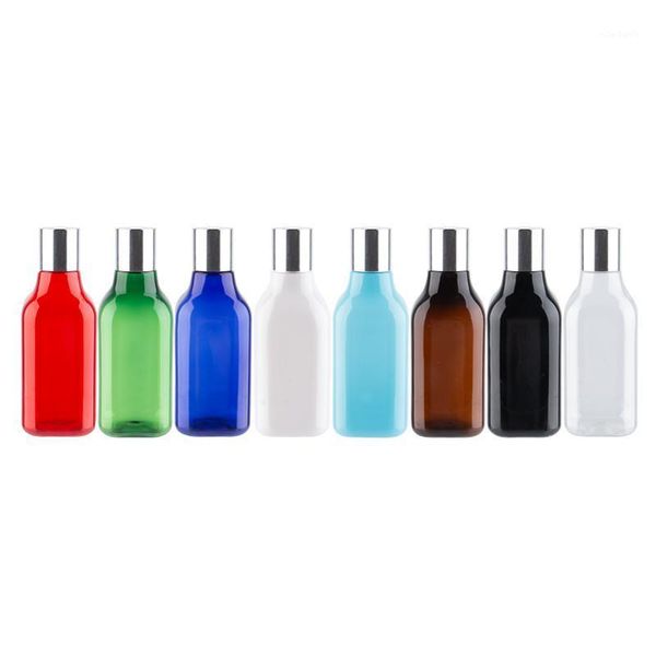 

storage bottles & jars 200ml x 12 plastic containers with bright silver screw lids wholesale empty refillable aluminum cap for personal care