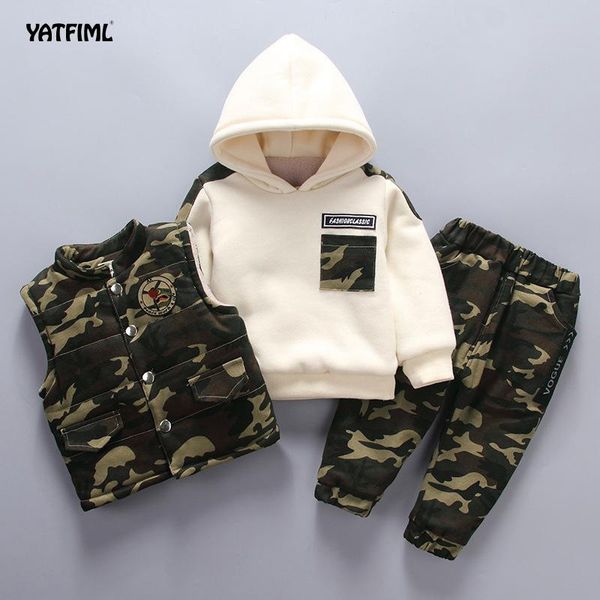

waistcoat yatfiml winter thick camouflage casual kids sport suits boys children girls tracksuits clothing, Camo