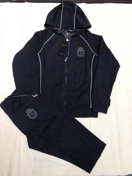 

men's tracksuits sportswear set men 2021 winter thick hooded comfortable cotton zipper outdoor embroidery plaid big size -3xl, Gray