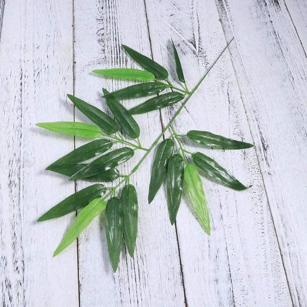 

10pcs silk plastic artificial bamboo leaves for home decoration artificial branches green wedding imitation plants bamboo o l0u3