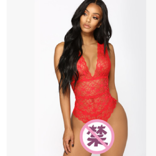 

women's shapers 2xl lingerie lace sleepwear stitching mesh deep v onesies clothes fun pajamas underwear body shapewear red black, Black;white