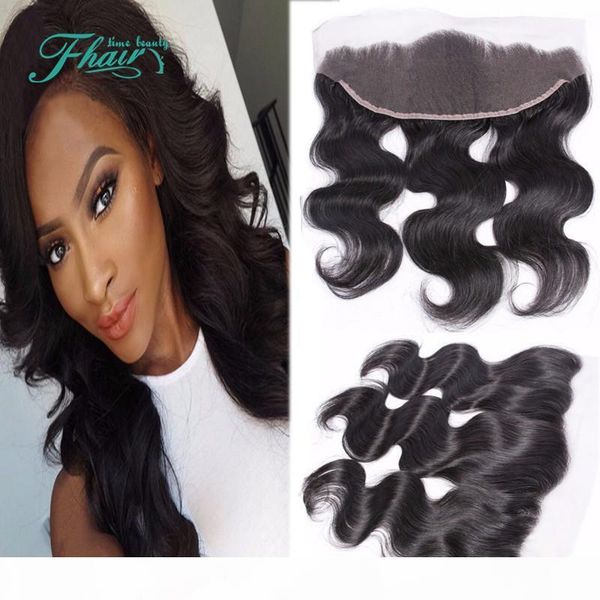 

13*4 indian body wave lace frontal closure 100% unprocessed human hair extensions lace frontals closure 7a ing, Black;brown