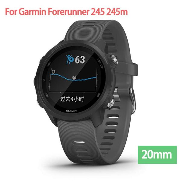 

watch bands for garmin 245 strap official button silicone band sports forerunner 245m/645/vivoactive3/vivomove hr bracelet, Black;brown