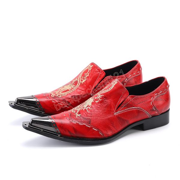 Chinesischen Stil Drachen Stickerei Männer Party Kleid Schuhe Mode Spitz Mann Leder Schuhe Business Oxford Schuhe