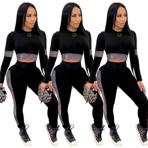

2021 new two piece outfits for women crop and pants leggings birthday stretch tracksuit jogger matching set wholesale dropshipping xx26, Gray