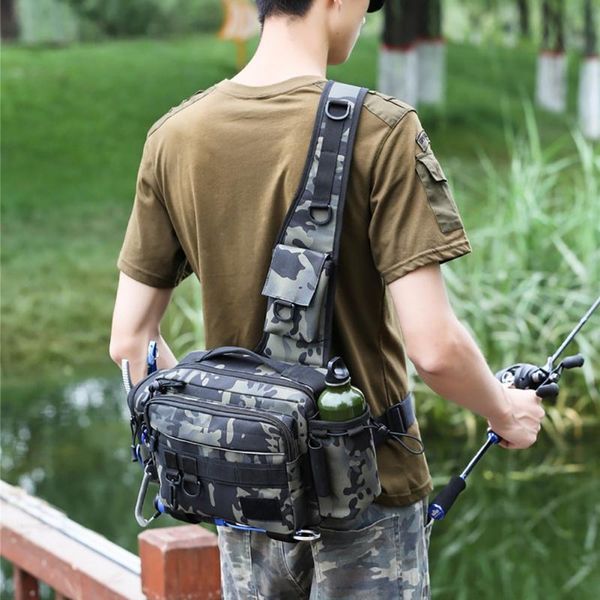 

fishing accessories multifunctional tackle bags single shoulder crossbody bag waist pack rod lures gear storage
