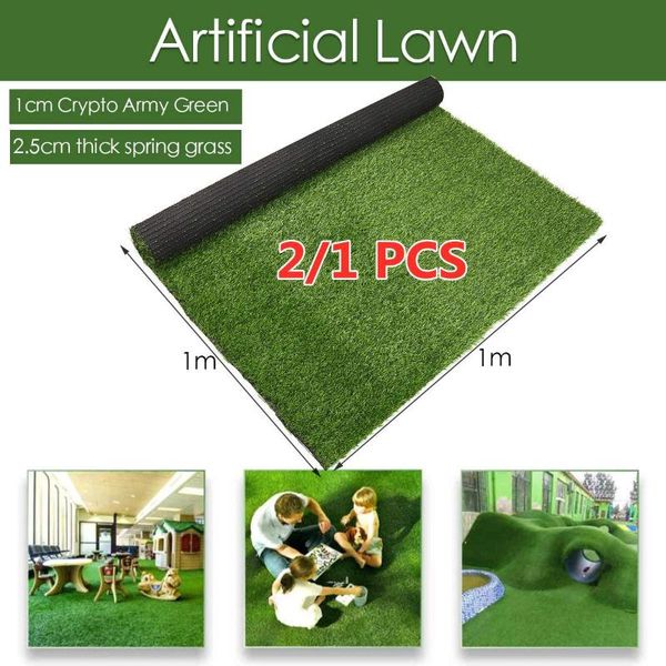 

decorative flowers & wreaths 2/1 pcs artificial lawns false turf self cutting thickness simulation grass for kindergarten leisure outdoor gr