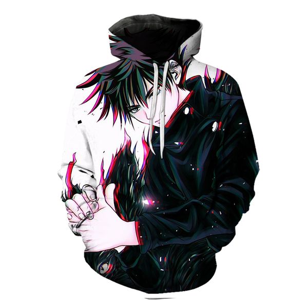 

jujutsu kaisen sunshine handsome men is a 3d printed hoodie visual impact party punk goth round neck sweatshirt hoodie, Black