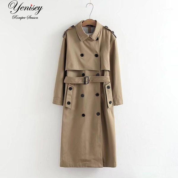 

double breasted trench coat women trench coat windbreaker female1, Tan;black