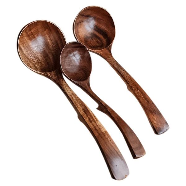 

3pcs hanging bowl non-slip falling wooden spoon wooden spoon ramen solid wood porridge pot