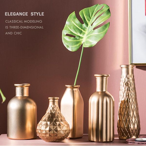 

vases flower vase decoration home ceramics gold ceramic pot basket nordic for flowers