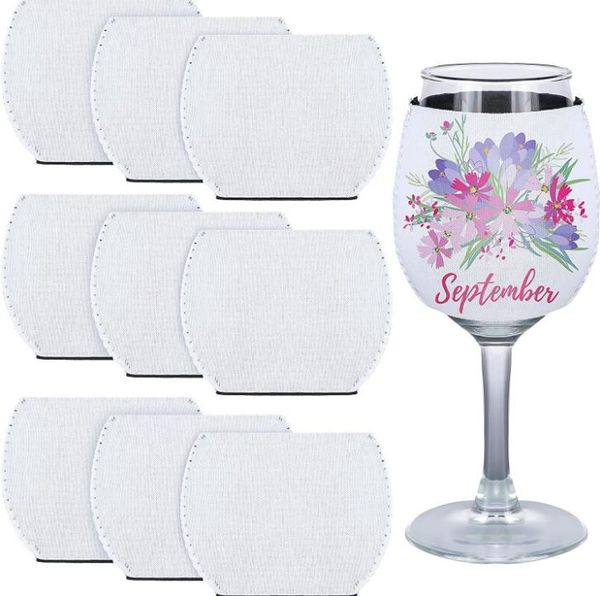 Custodia per bicchieri Sublimazione Blank 10oz 12oz Bicchiere da vino Tumbler Neoprene Custodia isolante Custodia Cover per ornamenti fai da te SN3394