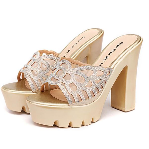 

slippers block heels women's fashion 2021 microfiber leather shoes summer female high cutout platform for ladies, Black