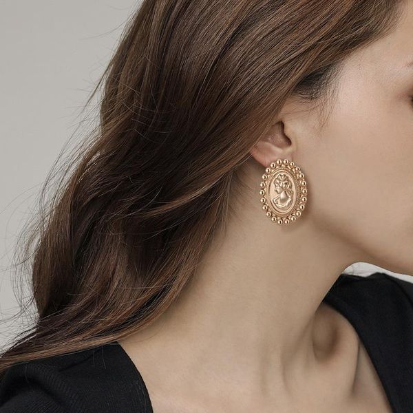 

dangle & chandelier fashion portrait earrings vintage gold geometric for women hanging drop 2021 trend statement jewelry, Silver
