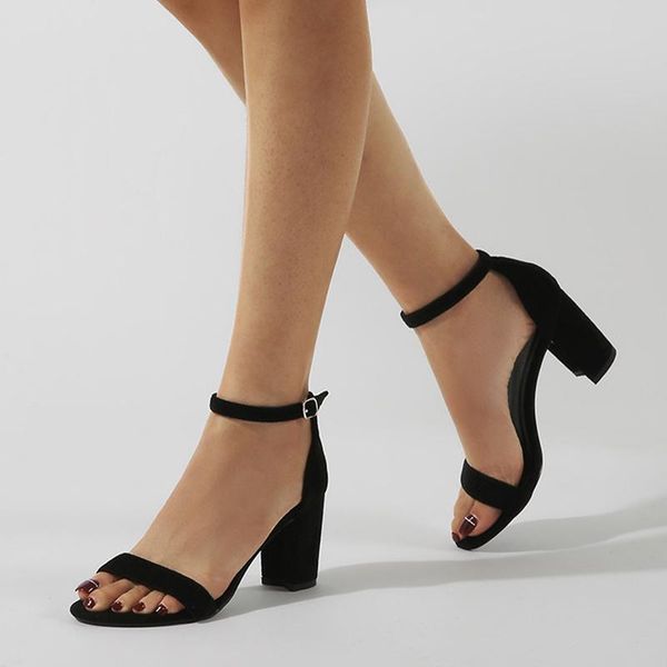 

sandals patent leather high heels women wedding shoes summer ladies female fashion open toe belt buckle, Black