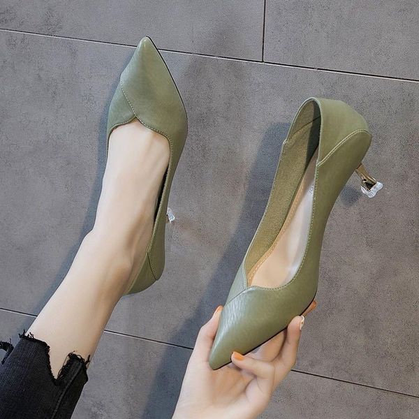 

dress shoes soft leather two-wear 2021 spring and autumn style all-match shallow mouth women's pointed toe fashion, Black
