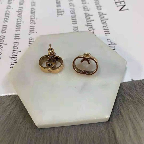 

70% off classic letter earrings women's net red temperament silver needle earrings