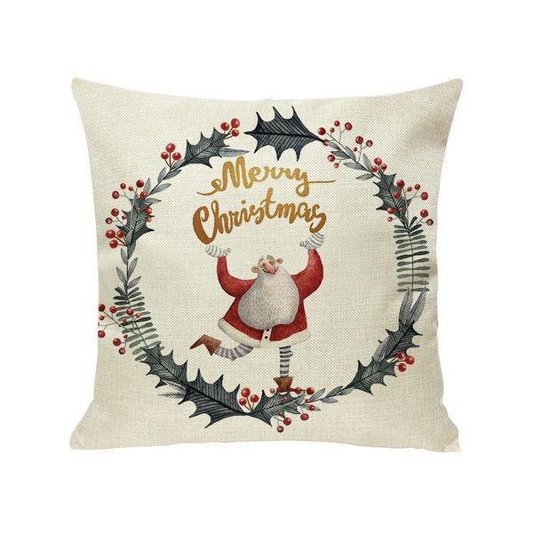 

pillow case santa claus linen pillowcase cover christmas gift cushion household living room cases 45x45cm
