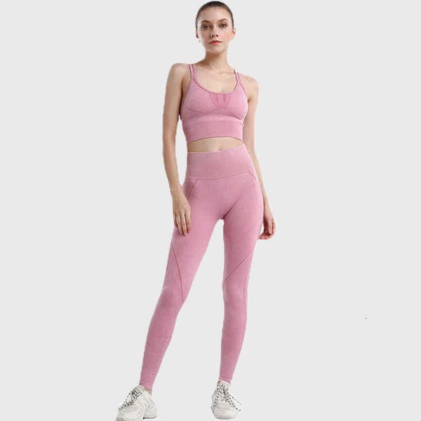 

nylon quick drying vt knitted seamls yoga fitns back bra suit, Gray