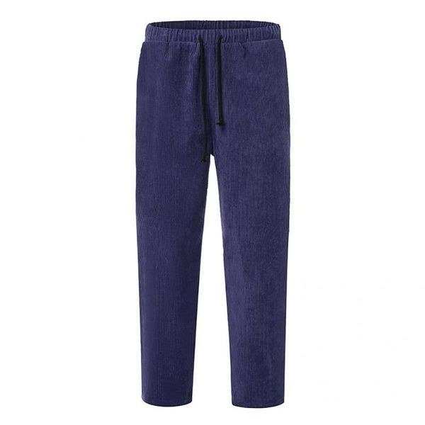 

men's pants stylish long soft high waist solid color easy match men casual, Black