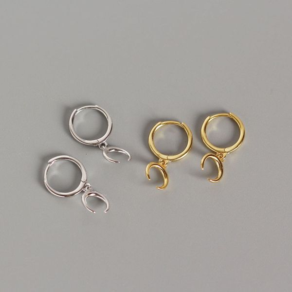 

yhe0109 selling s925 silver geometric moon crescent earrings