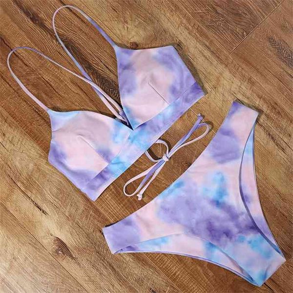 

tie dye bikini high waist bikini push up leopard elastic band swimsuit biquini with adjustable strap swimwear women, White;black