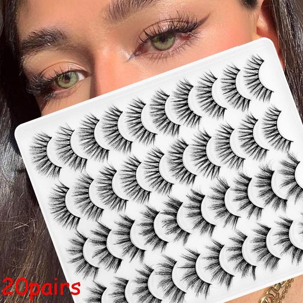 

false eyelashes 5/20 pairs soft natural thick 3d multi-layer imitation mink fake lashes female makeup extension tools