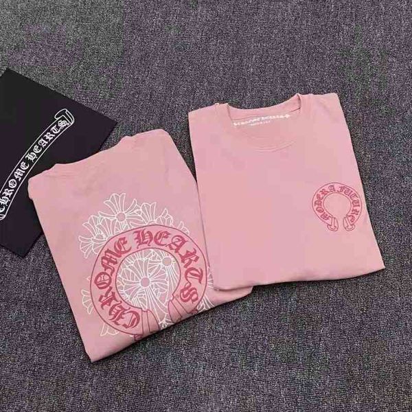 

chrome/heartscross chao brand cherry crosin horseshoe pink sanskrit long sleeve t-shirt for men and women, Black