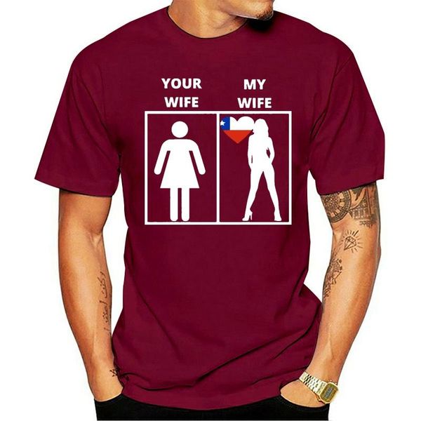 

men's t-shirts custom chile geschenk my wife your tshirt men humor women t shirts o-neck plus size s-5xl, White;black