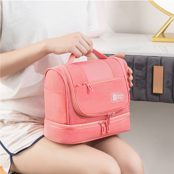 

waterproof men cosmetic bag travel organizer hanging makeup bag for women necessaries make up case wet and dry wash toiletry bag