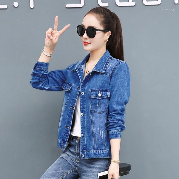 

women's jackets 2021 denim jacket women spring autumn short blue jean female coat fashion design coats, Black;brown