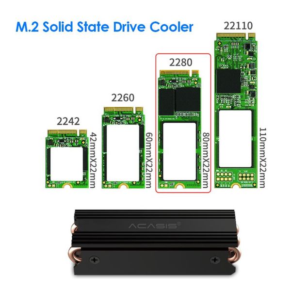 

fans & coolings heatsink heat dissipation radiator m.2 solid state drive cooler aluminum alloy copper 2280 ssd cooling pad