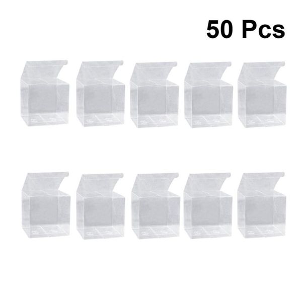 

50pcs pvc square packing box simple transparent for toy gift fruit 10cm wrap