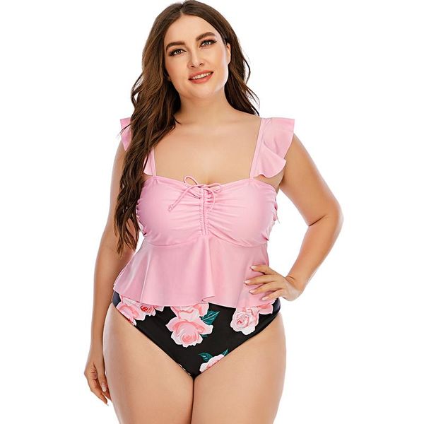 

one-piece suits swimsuit women print tankini sets swim vintage beach wear bathing female bandage monokini l-5xl
