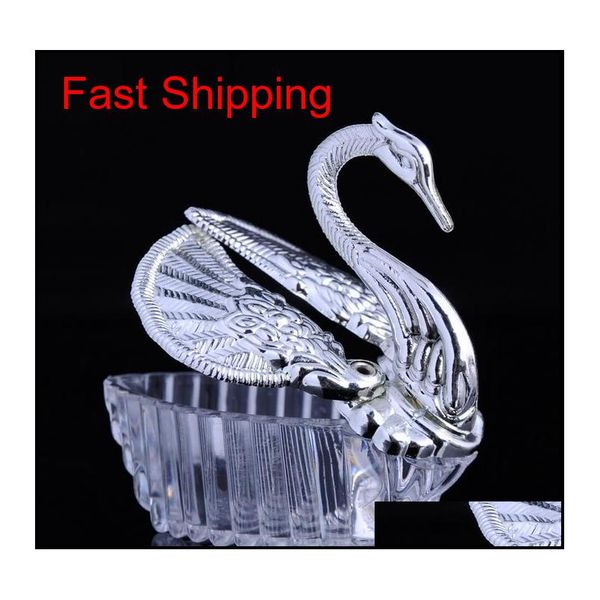 

european styles acrylic silver swan sweet wedding gift jewely candy box candy gift boxes weddi qylyss luckyhat