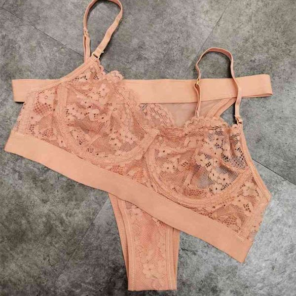 

new underwear ultra thin lace triangle cup t-shaped briefs perspective bra suit bar, Black;white