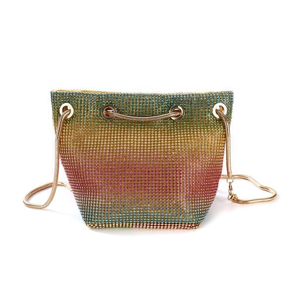 

factory/retaill/wholesale brand new handmade pretty diamond evening bag rainbow tubbiness clutch for wedding/banquet/party/porm