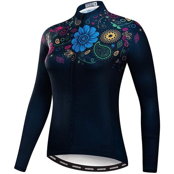 

2021 new team scotland women's cycling jersey long sleeve shirt biking ,comfortable bicycle clothing,mtb sports wear quick dry, Black;blue