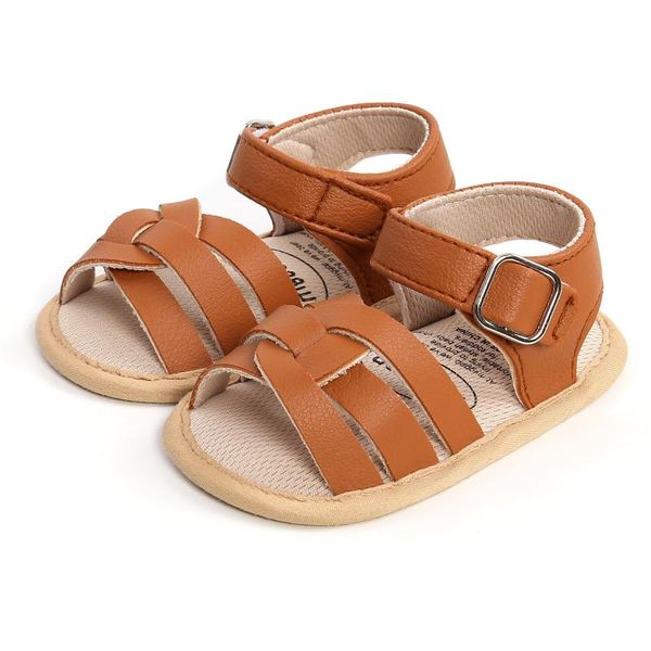 

first walkers baby boys girls sandals soft non-slip rubber sole prewalker flat walking shoes born pour summer leather