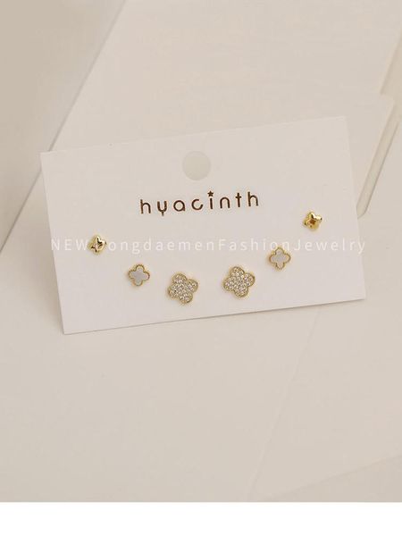 

stud minimalist fresh mother shell sets w/s925 silver ear needle earringswith eco brass14k gold jewelry for women hyacinth, Golden;silver