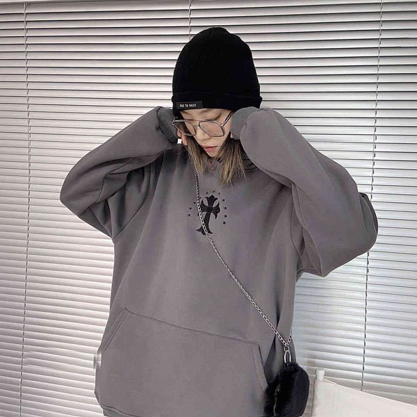 

2021 tide brand style dark style hand-painted virgin style print hoodie factory direct sale couple, Black;brown