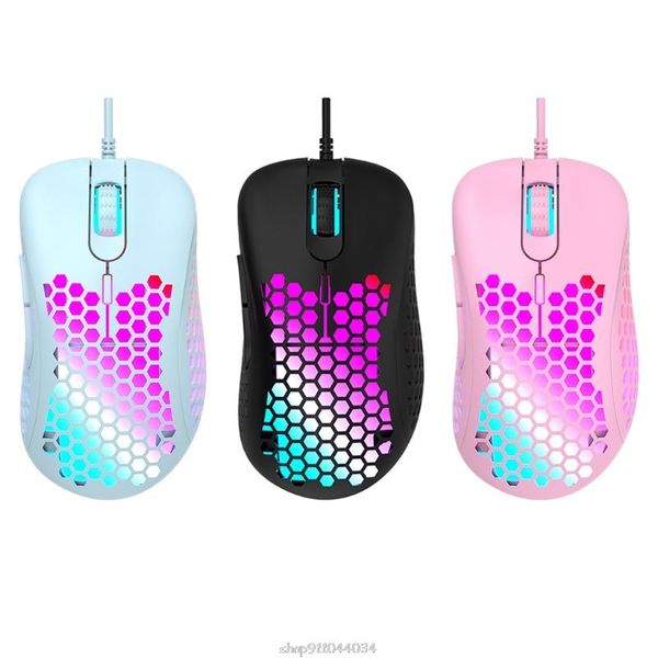 

mice m65 colorful rgb light weight wired mouse hollow-out honeycomb shell gaming mouce 6 dpi adjustable keys f04 21 dropship