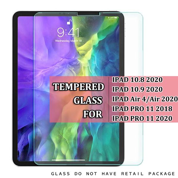 

for ipad pro 11 2020 ipad 10.8 2020 10.9 air 4 air4 ipad pro 11 2018 9h clear tempered glass tablet screen protector film in opp bag