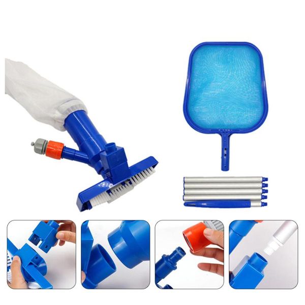 

pool & accessories 1 set of vacuum jet suction dirt head swimming shallow mesh with rod (blue)