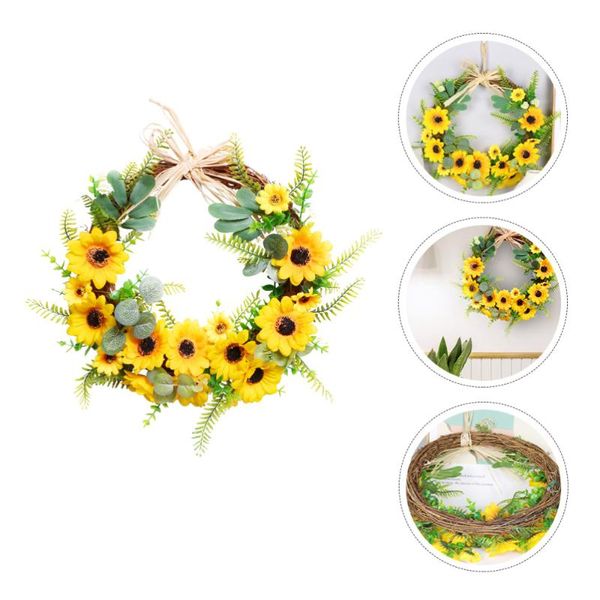 

1pc artificial floral wreath door hanging wreath spring party garland prop