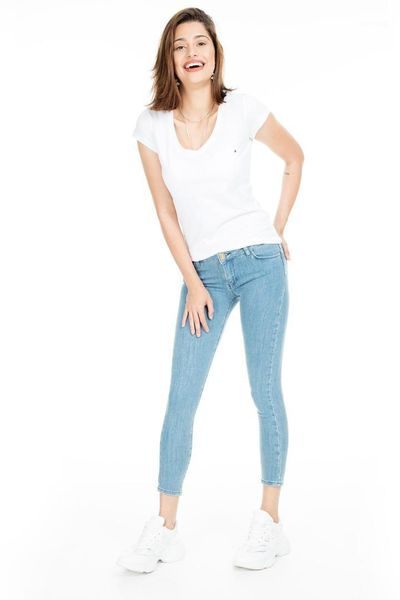 

lela normal waist skinny jeans women denim pants 8507f3431paula1, Blue