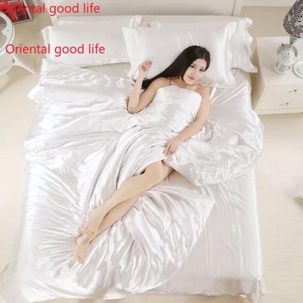 

bedding sets four of silk satin natural mulberry duvet cover set bedclothes bed sheet  size